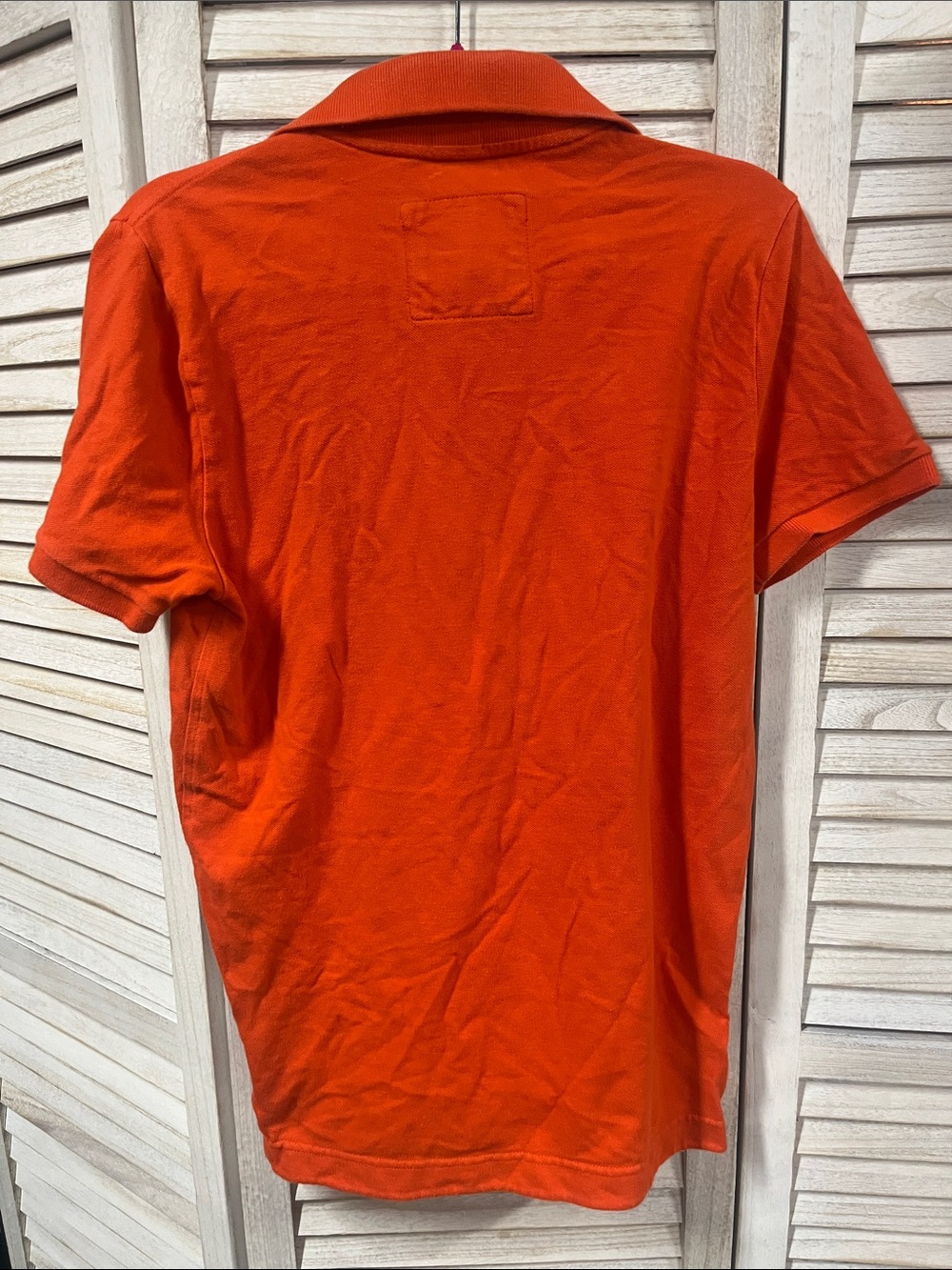 Vintage Abercrombie & Fitch Muscle Fit Polo Shirt Orange Moose Logo Men’s Medium - Picture 5 of 5